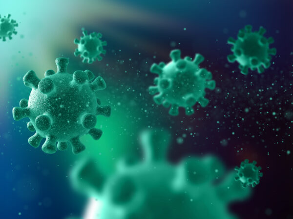 3D medical background with abstract virus cells - corona