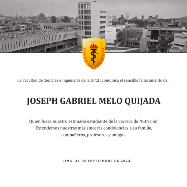 Lamentamos el sensible fallecimiento de Joseph Gabriel Melo Quijada