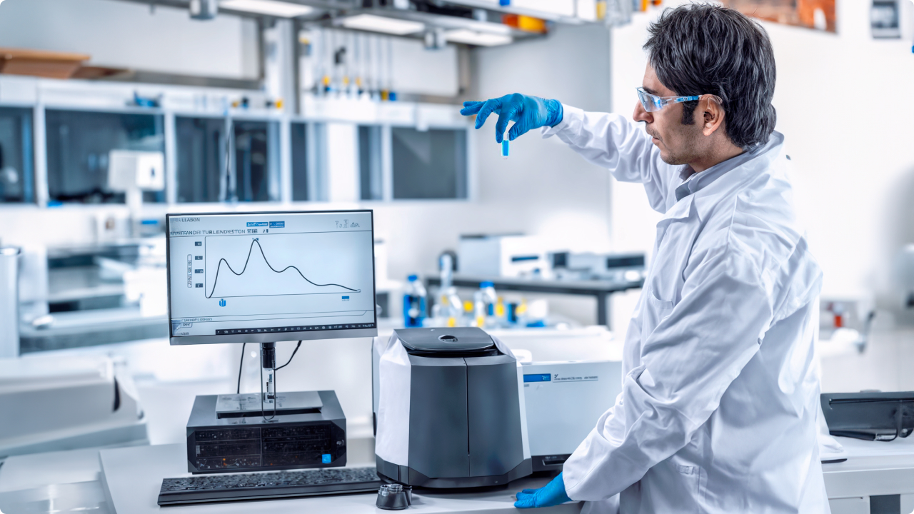 cientista-preparando-amostras-para-espectrometro